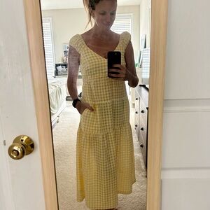 Old Navy Yellow Gingham Midi - Size XS